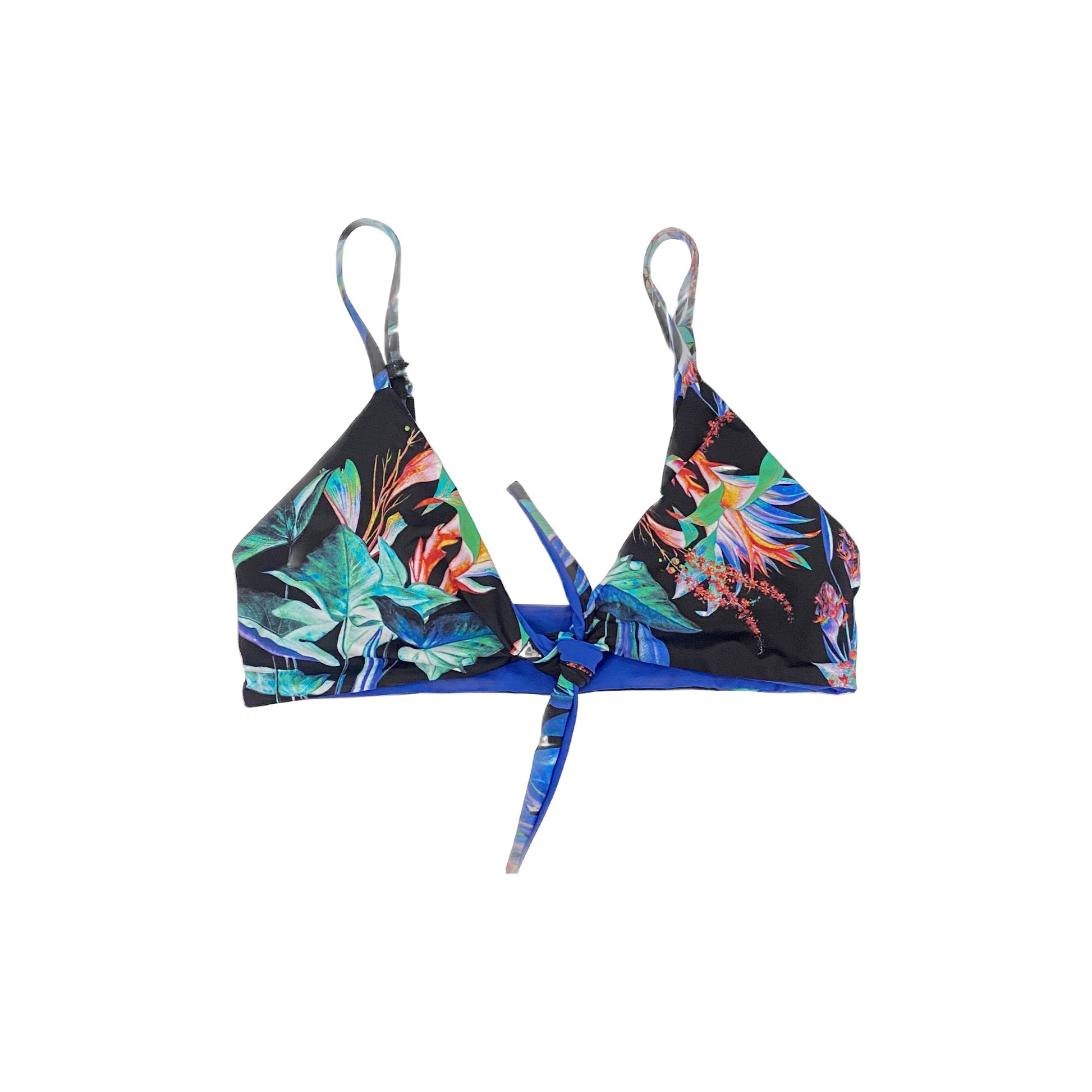 NEW Navy Blue Floral Sz Small Removeable Straps & Pads Bikini Swim Top KONA  SOL on eBid Canada